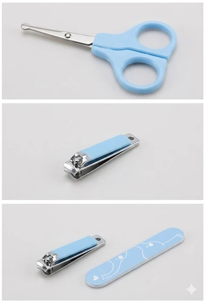 Bebek Tırnak Bakım Seti (Mavi) — Güvenli & Nazik Bebek Tırnak Bakımı - Resim 2