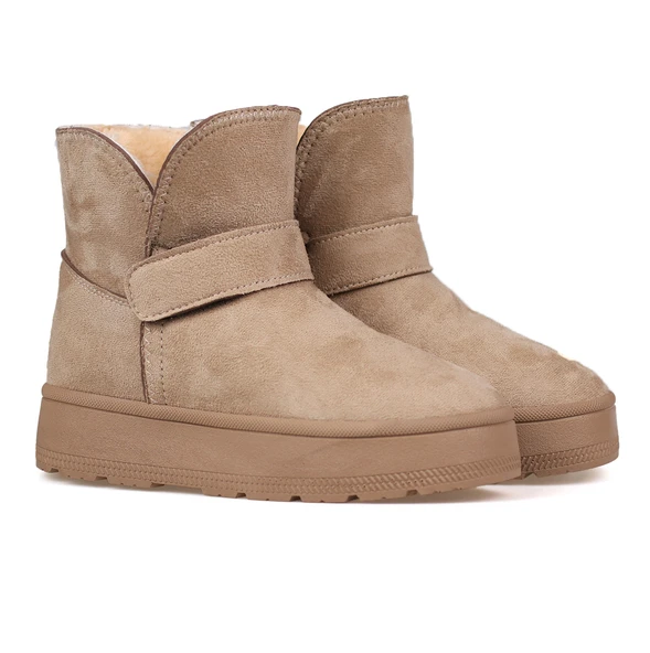 Kadın Vizon Günlük Kalın Taban Bot - İçi Kürklü Platform Streç Model - Resim 2