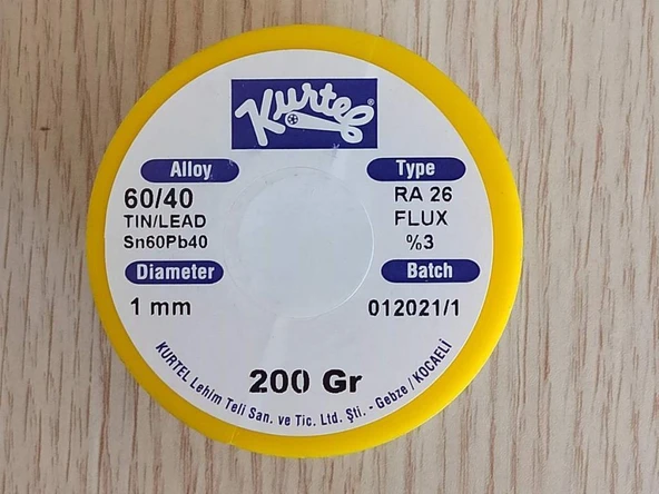KURTEL 200GR 1mm Sn60/Pb40 LEHİM TELİ ürün görseli 1
