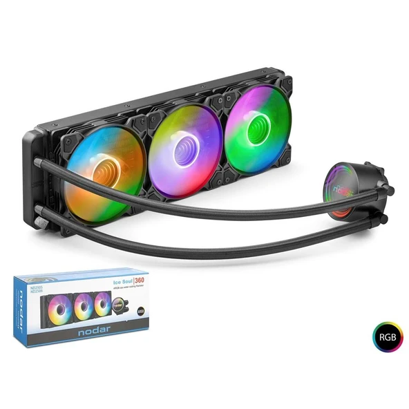 Nodar Nd2505 Sıvı Soğutma Fan 360 Argb 36Cm Siyah ürün görseli 1