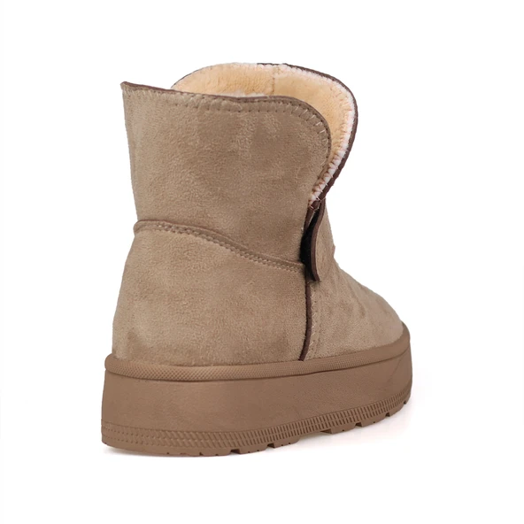 Kadın Vizon Günlük Kalın Taban Bot - İçi Kürklü Platform Streç Model - Resim 5