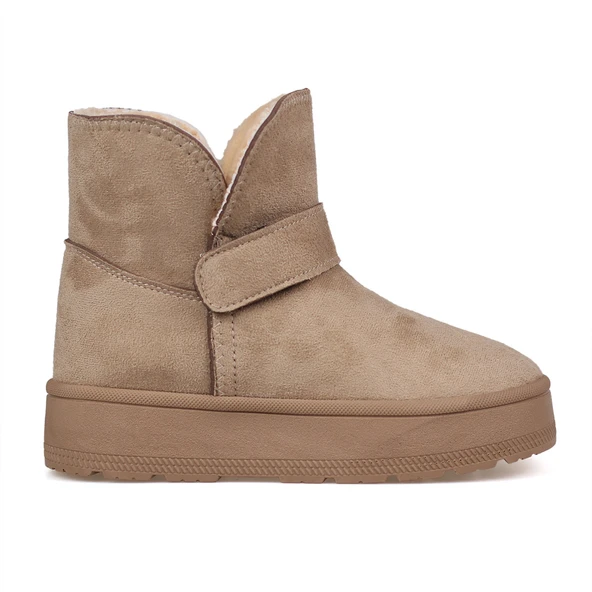 Kadın Vizon Günlük Kalın Taban Bot - İçi Kürklü Platform Streç Model - Resim 4