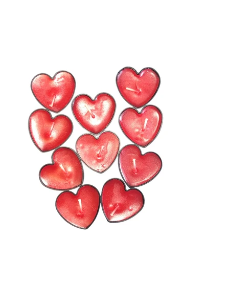 Kokusuz Kırmızı Renkli Kalpli Mum Eğlence Kutlama Parti Mumu (10 Adet) - Resim 5