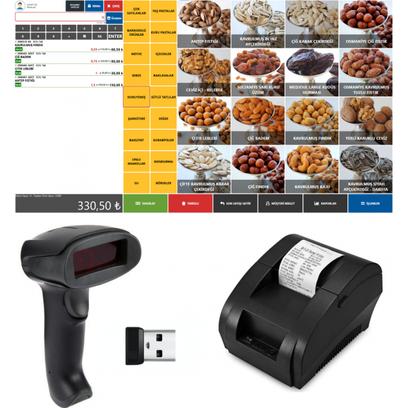 KABLOSUZ BARKOD OKUYUCU+ FİŞ YAZICI+ BARKODLU SATIŞ SİSTEMİ PROGRAMI