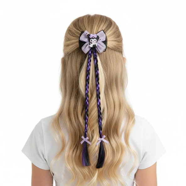 Yapay Saçlı Kuromi Çocuk Toka ürün görseli 1