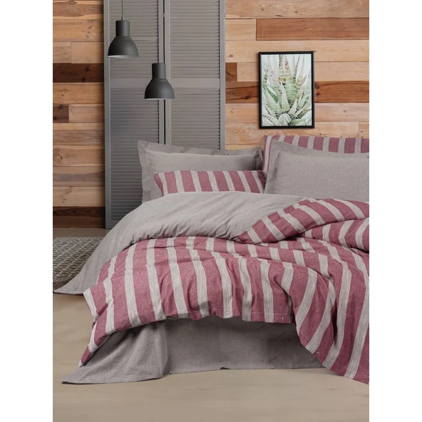 COTTON BOX RIBBED RCY NEVRESIM TAKIMI CIFT KISILIK BANDE BORDO ürün görseli 1