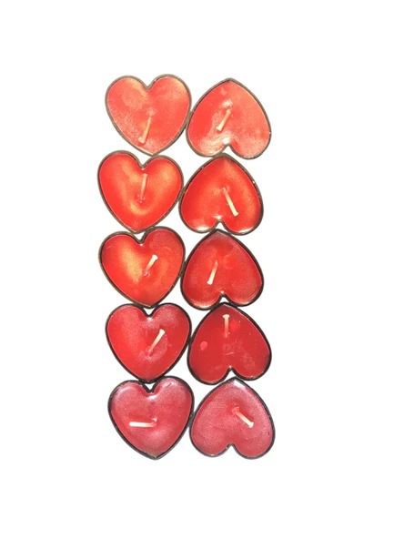 Kokusuz Kırmızı Renkli Kalpli Mum Eğlence Kutlama Parti Mumu (10 Adet) - Resim 7