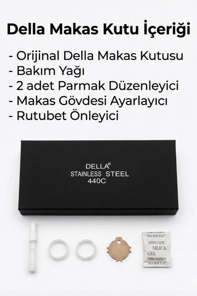 Della Orijinal Profesyonel 440C Saç Kesim Düz Makas 6,5 Numara 5165 - Resim 2