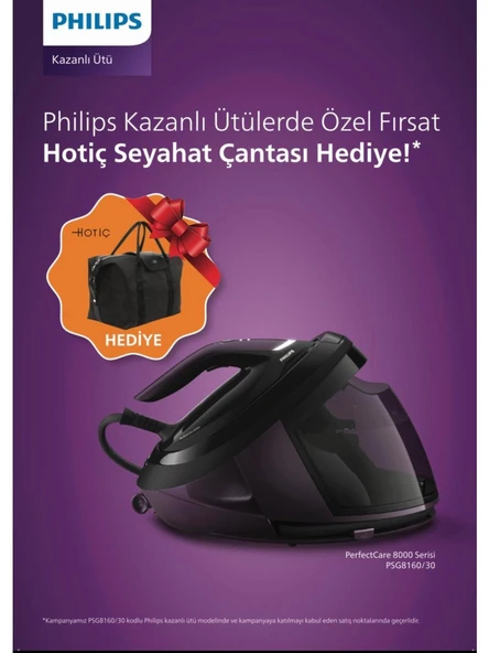 Philips 8000 Serisi PSG8160 Kazanlı Ütü + Hotiç Seyahat Cantası Hediye ürün görseli 1