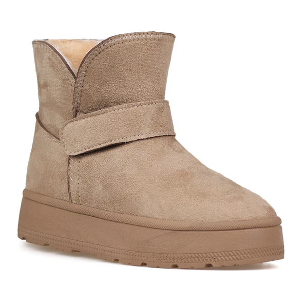 Kadın Vizon Günlük Kalın Taban Bot - İçi Kürklü Platform Streç Model - Resim 3