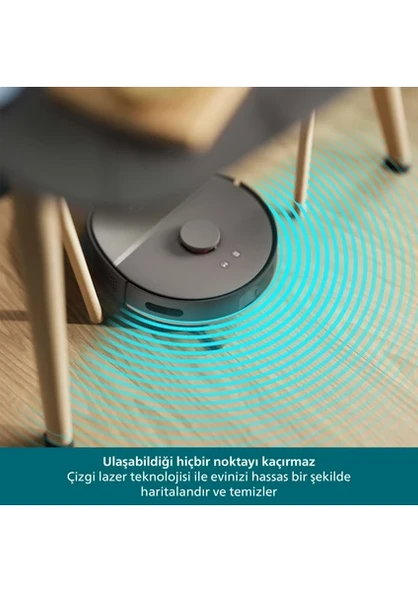 Philips HomeRun 5000 Serisi XU5100/10 Siyah Çöp İstasyonlu Akıllı Robot Süpürge - Resim 2