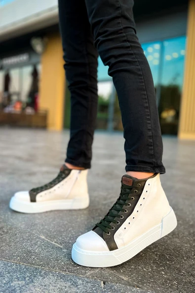 Ch167 Gbt Blazer Erkek Beyaz / Haki Erkek Bot - Resim 2