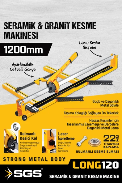 SGS111 Long 120 Lazerli Seramik Granit Fayans Kesme Makinesi 1200 mm ürün görseli 1