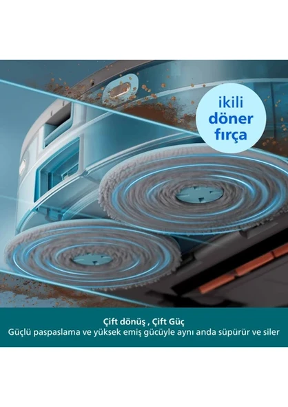 Philips HomeRun 5000 Serisi XU5100/10 Siyah Çöp İstasyonlu Akıllı Robot Süpürge - Resim 4