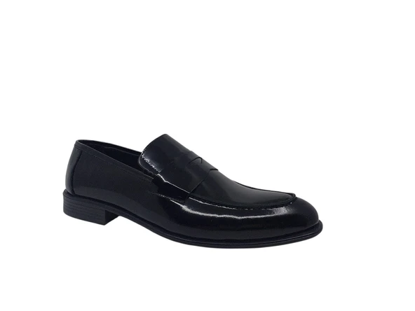 Zerhan 661 Erkek Siyah Loafer Rugan Hakiki Deri Hazır Taban Büyük Numara Ayakkabı 45 46 47 48 - Resim 2