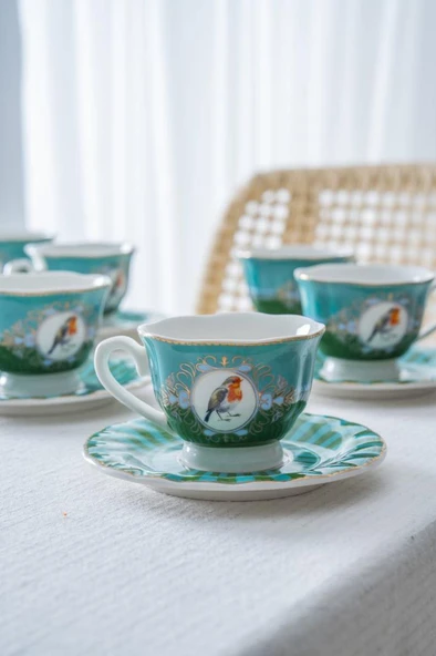 Acar SYT-08596 Lumiere Yeşil 6'lı Kahve Fincan Takımı - Resim 2