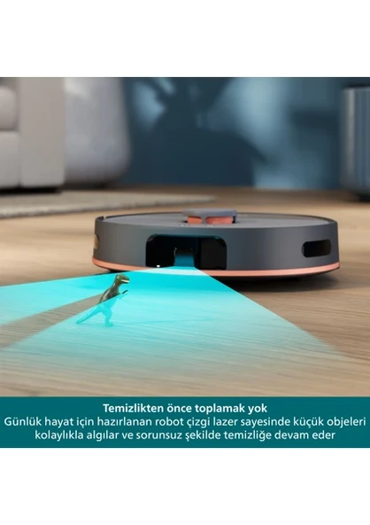 Philips HomeRun 5000 Serisi XU5100/10 Siyah Çöp İstasyonlu Akıllı Robot Süpürge - Resim 5