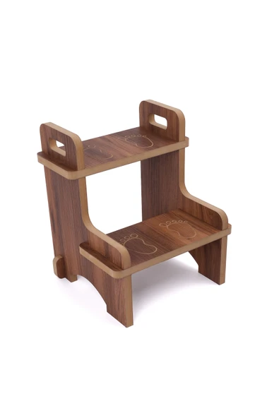 Ahşap Montessori Eğitici Kaymaz Çocuk Basamak-Tabure Banyo, Lavabo Merdiven Yükseltici - Resim 4