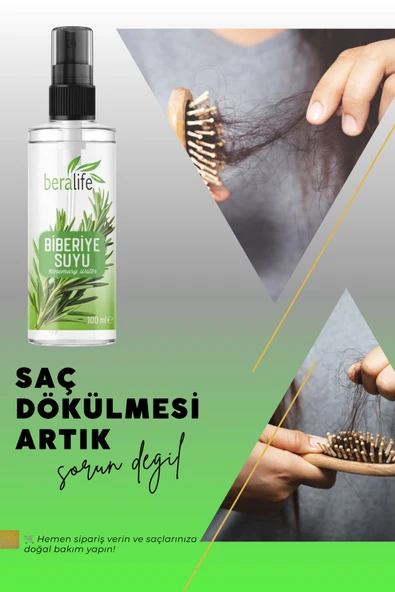 Biberiye Suyu Dökülme Karşıtı Ve Saç Uzamasını Destekleyici Saç Toniği %100 Doğal Ve Saf 100 ml - Resim 4