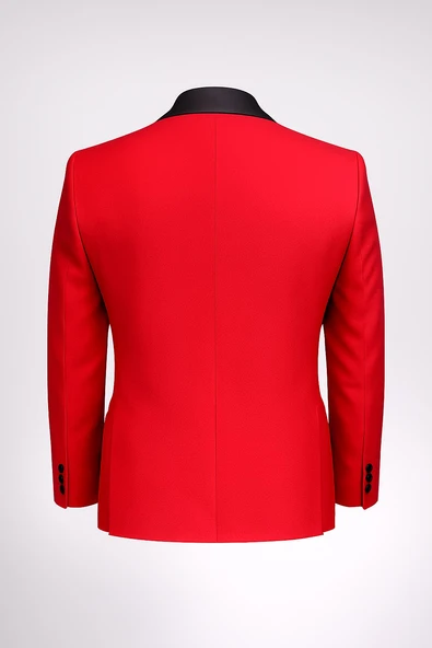 Erkek Siyah Taş Detaylı Saten Yaka Blazer Ceket – Özel Tasarım Şık Damatlık & Gece Kombini - Resim 3