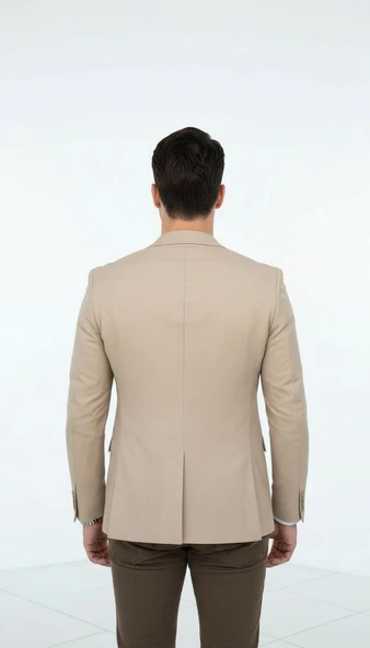 Erkek Slim Fit Blazer Ceket – Plus Scorpion Tek Düğmeli Spor & Klasik Kombin - Resim 11