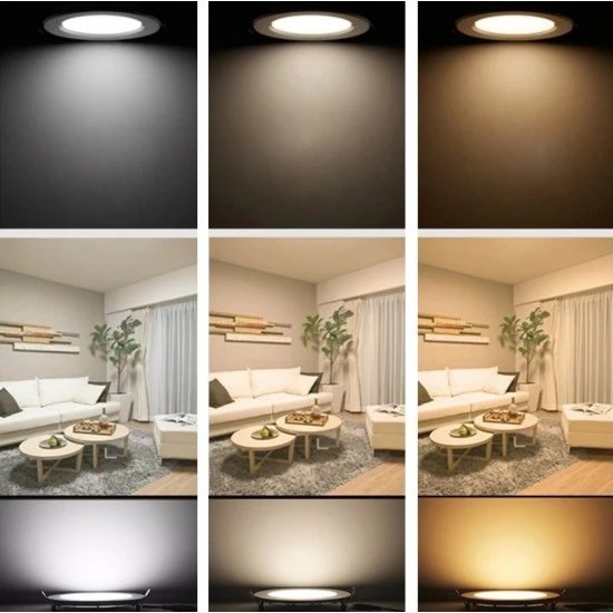 Maxled MX-1018 6W Siyah Kasa Yuvarlak Sıva Altı Led Panel 6500K Beyaz Işık - Resim 4