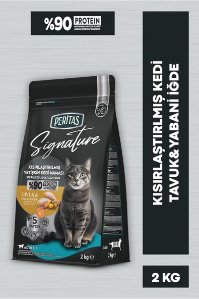 PERİTAS Signature Tavuklu Kısırlaştırılmış Yetişkin Kedi Maması 2 KG ürün görseli 1