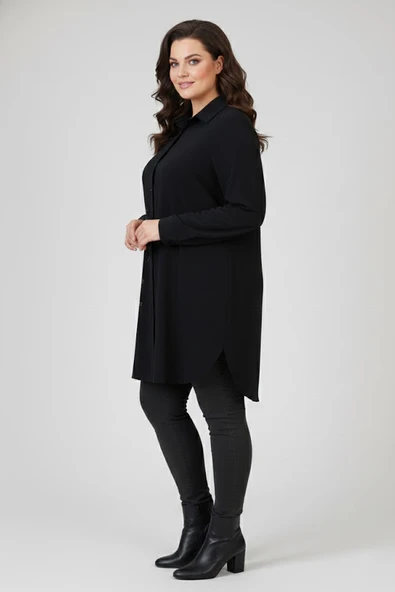 1910 DEES YAZI DETAYLI TUNİK - Resim 5