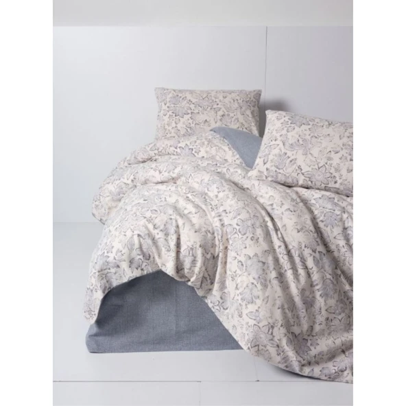 COTTON BOX FLANEL NEVRESIM TAKIMI CIFT KISILIK RUBY ANTRASIT ürün görseli 1