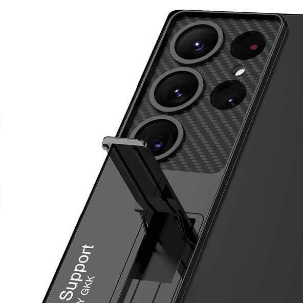 TechnoGuru Samsung Galaxy S23 Ultra Kılıf Kamera Korumalı Şeffaf Tasarımlı Lego Standlı Kapak - Resim 2