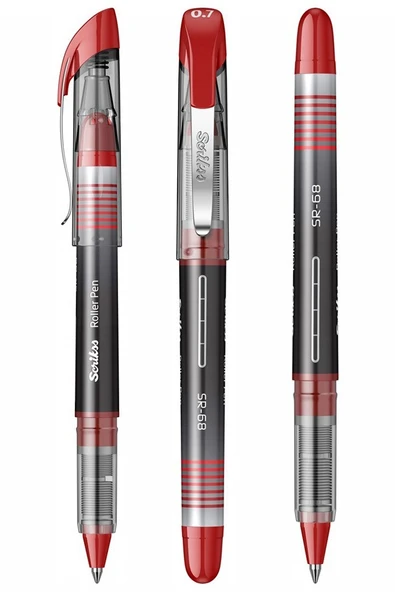 Kırmızı Pilot Kalem SR-68 Roller Pen 3 Adet Scrikss Pilot Kalem 0.7 mm Roller Uçlu Pilot Kalem İnce Uçlu Likit Mürekkep - Resim 2