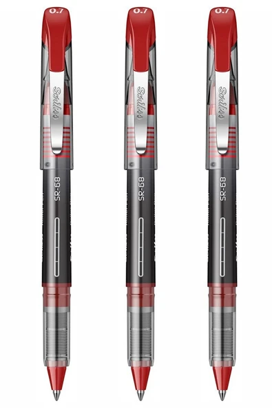 Kırmızı Pilot Kalem SR-68 Roller Pen 3 Adet Scrikss Pilot Kalem 0.7 mm Roller Uçlu Pilot Kalem İnce Uçlu Likit Mürekkep ürün görseli 1