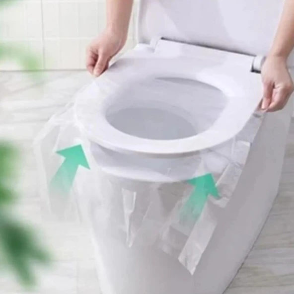 OLLEVRA 50 Adet Kullan At Pratik Kullanımlı Hijyenik Klozet Kapağı Poşeti - Resim 2