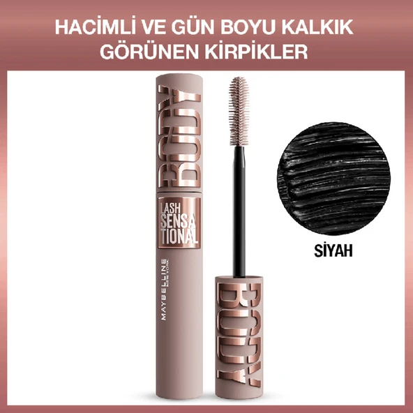 Maybelline New York Lash Sensational Body Maskara - Hacimli ve Gün Boyu Kalkık Görünen Kirpikler - Resim 3