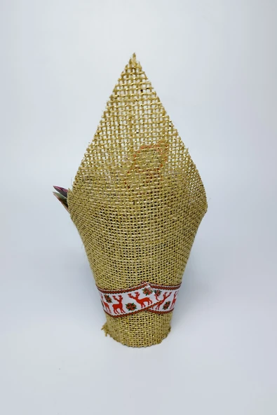 Yılbaşı Jüt Süslemeli 4’lü Sukulent Set - Resim 4