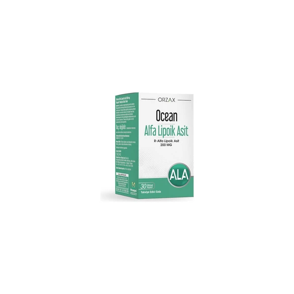 Ocean Orzax Alfa Lipoik Asit 200 Mg 30 Kapsül - Dezenfektan Hediyeli (%72 Alkol) ürün görseli 1
