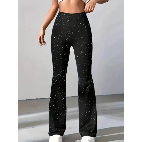 Lucky Life Kadın Yüksek Bel Taşlı Dalgıç Tayt - Resim 2