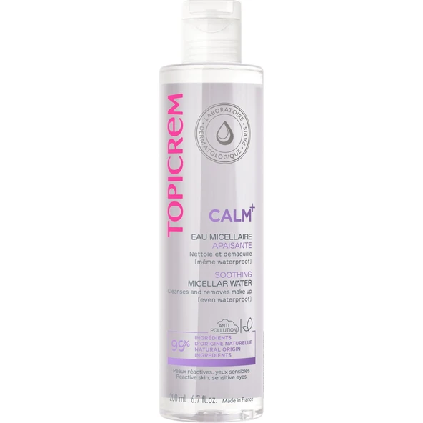 Topicrem Calm+ Soothing Micellar Water - Yatıştırıcı Temizleme Suyu 200 ml - Dezenfektan Hediyeli (%72 Alkol) ürün görseli 1