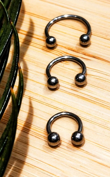 Monalisa Home Gümüş Renk Üç Adet  8-10-13mm Yarın Ay Pirsing ürün görseli 1