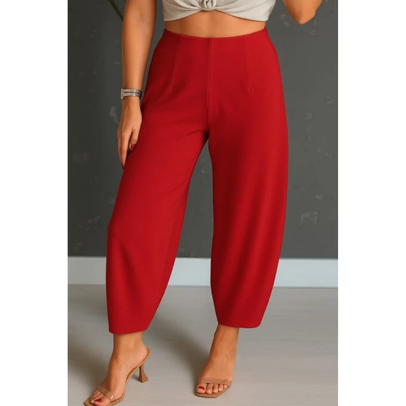 Lucky Life Kadın Yüksek Bel Krep Pantolon - Resim 3