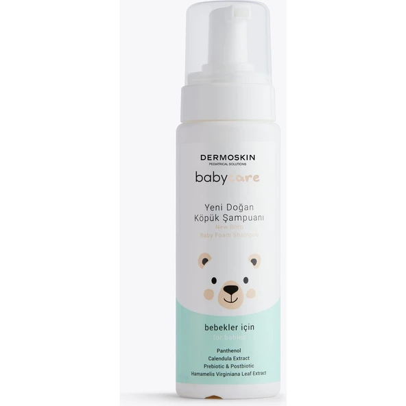 Dermoskin Babycare Yeni Doğan Köpük Şampuanı 200 ml - Dezenfektan Hediyeli (%72 Alkol) ürün görseli 1