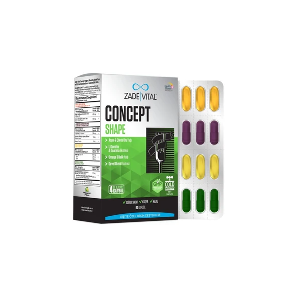 Zade Vital Concept Shape 60 Kapsül - Dezenfektan Hediyeli (%72 Alkol) ürün görseli 1