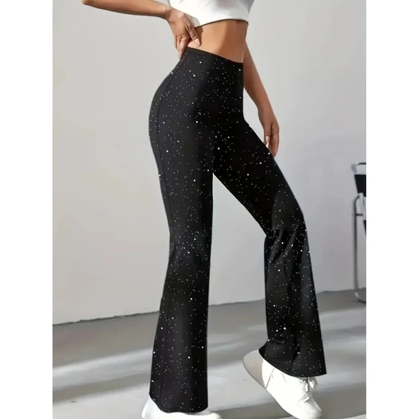 Lucky Life Kadın Yüksek Bel Taşlı Dalgıç Tayt ürün görseli 1