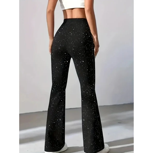 Lucky Life Kadın Yüksek Bel Taşlı Dalgıç Tayt - Resim 4