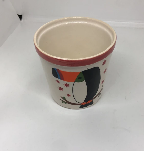 LEBRON Seramik Dekoratif Saksı Kuş Figürlü - Resim 2