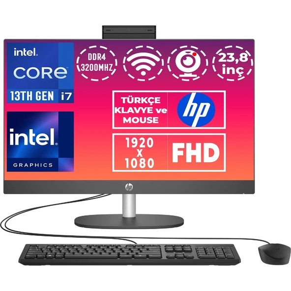 Proone 240 G10 Intel Core I7-1355U 16GB 1tb SSD Windows 11 Pro 23.8" Fhd All In One Bilgisayar 8T2W7ES 015 ürün görseli 1
