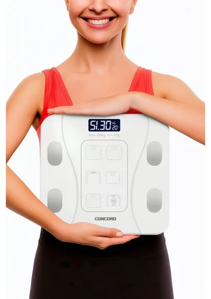 VERİ ANALİZLİ AKILLI TARTI (BEYAZ) ürün görseli 1