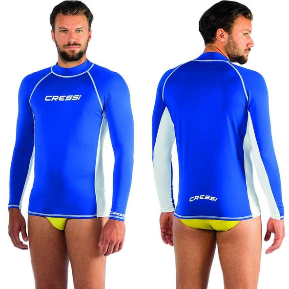 Cressi Rash Guard Man Uzun Kollu T-Shirt  BLUE-WHITE NO:3 - M - Resim 8