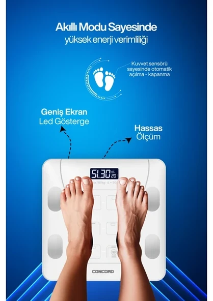 VERİ ANALİZLİ AKILLI TARTI (BEYAZ) - Resim 5