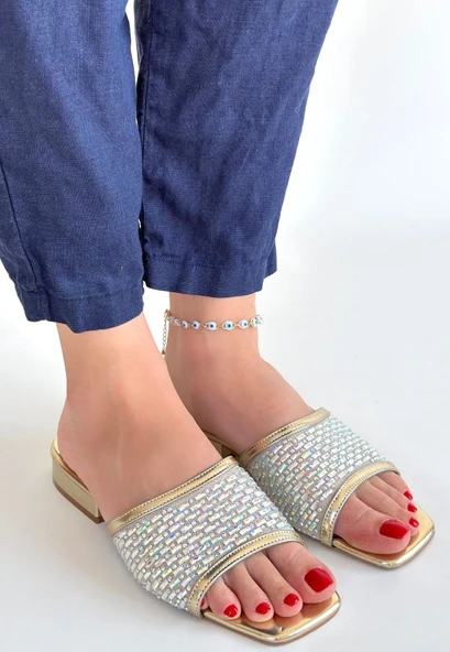 Ortu Gold Cilt İşlemeli Terlik - Resim 4